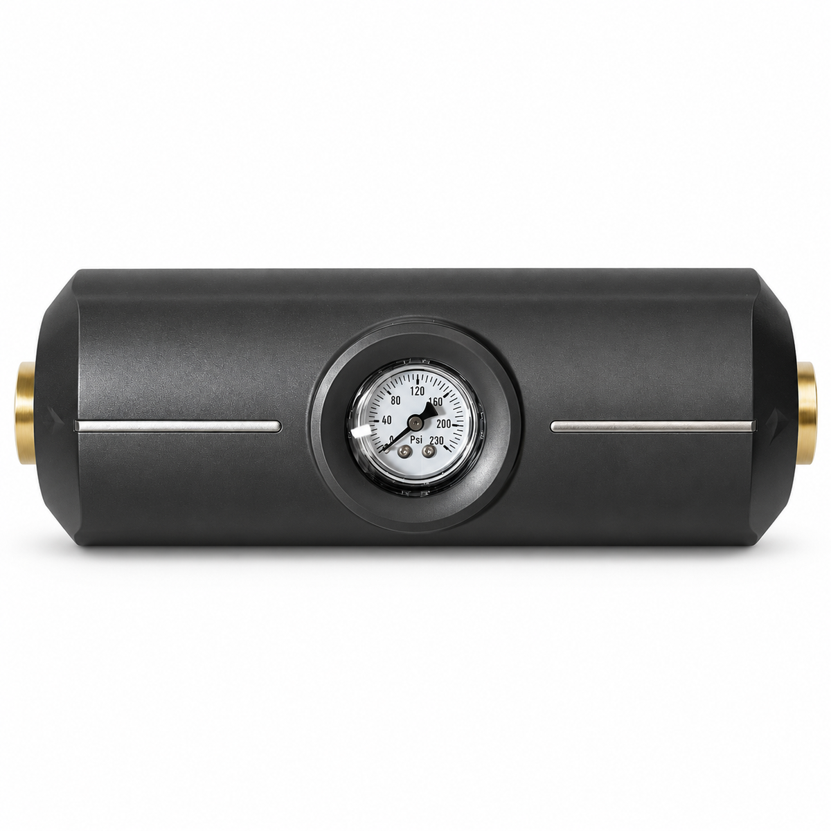 AquaVerde ScaleGuard salt-free scale prevention system with pressure gauge and brass ports