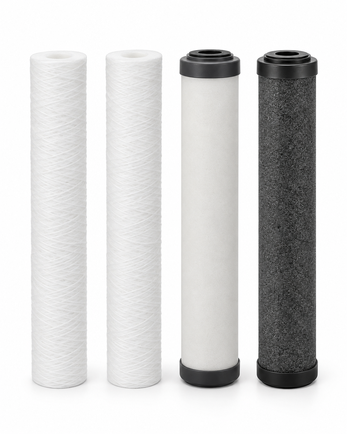 AquaVerde 3-Stage Whole House Annual Replacement Kit – two PP sediment cartridges, GAC and CTO carbon block, 20 inch by 2.5 inch