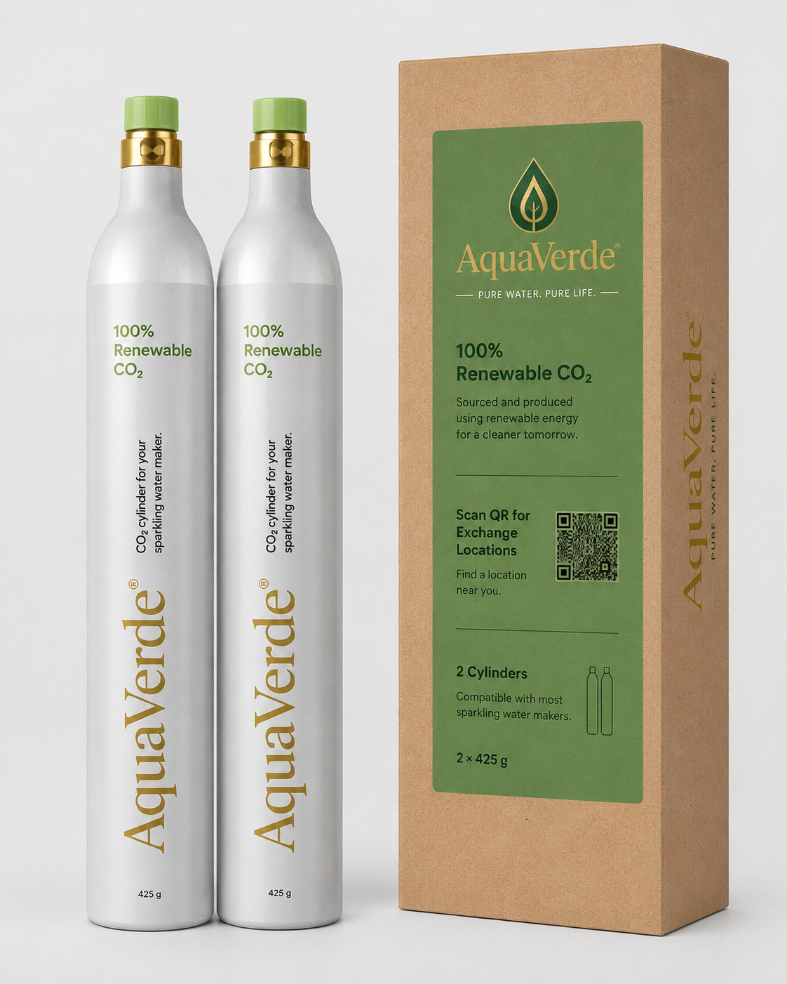 AquaVerde CO2 exchange 2-pack with retail box, 2 x 425 g